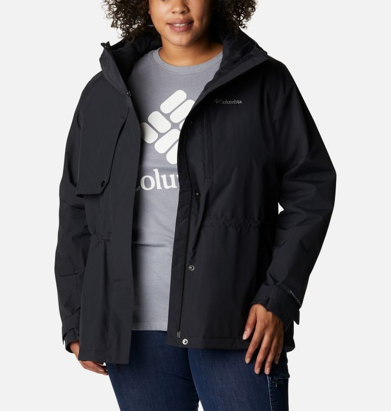 Women's Columbia Hadley Trail Jackets Black | Plus Size CA-B0153